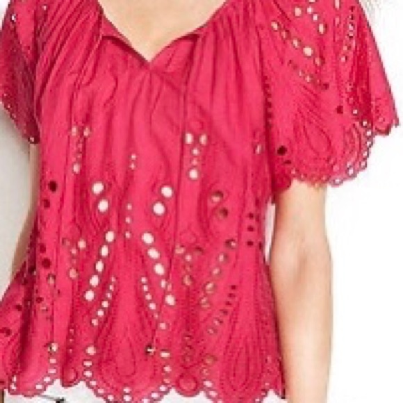 Michael Kors Eyelet Peasant Top - Picture 2 of 2